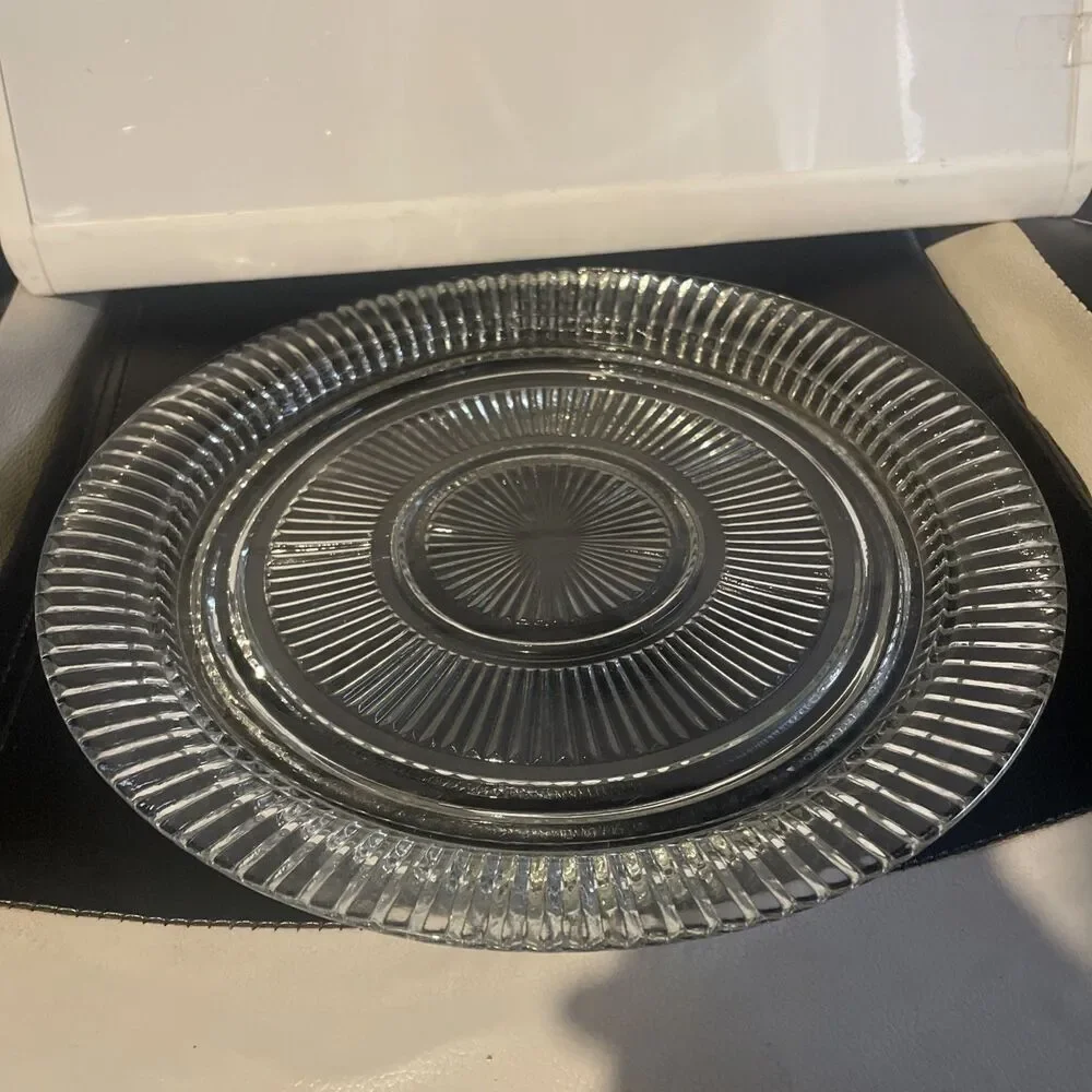 Vintage Starburst Round‎ Glass Serving Plate